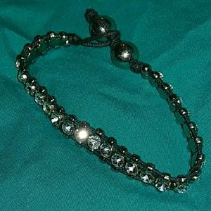Black and silver crystal bracelet